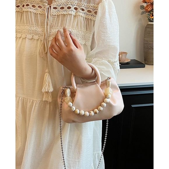 Cloud Clutch Purses Soft Leather Dumpling Bag Beaded Slouchy Pouch :O - Picture 6 of 6